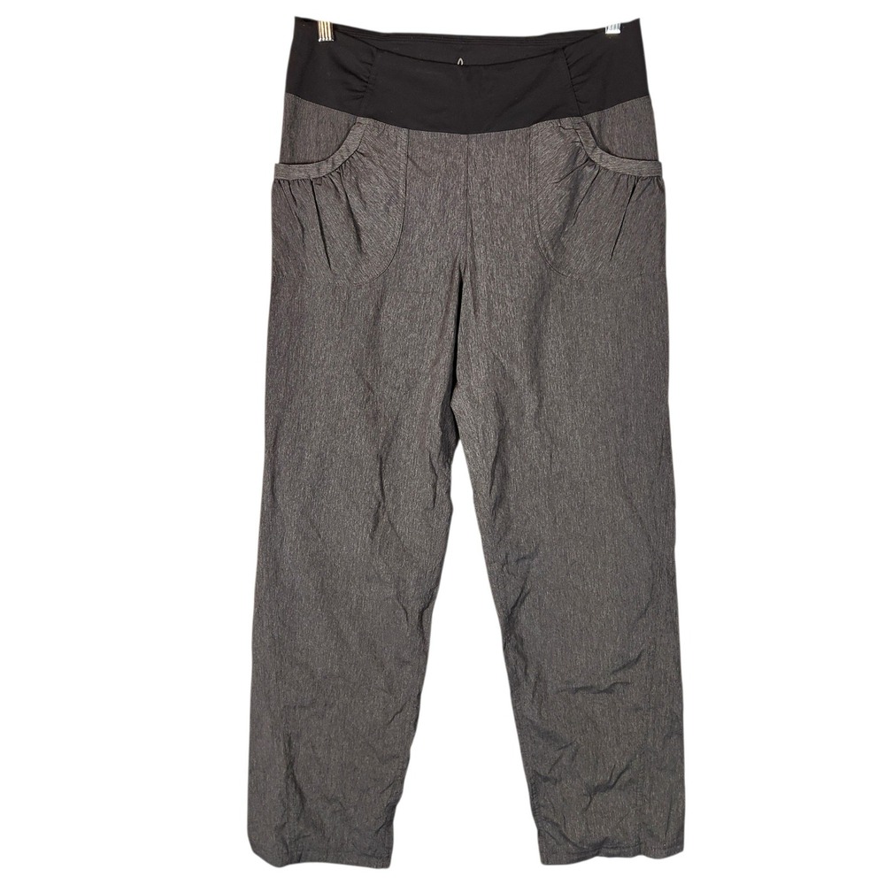 Prana Mantra Pants Women's Large Gray Straight Leg Yoga Activewear
